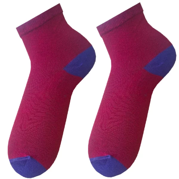 Maroon and purple ankle socks