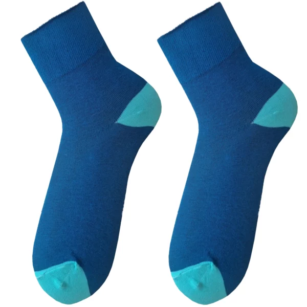 Skarpetki Medical Line ciemny niebieski z zielonymi palcami i piętą