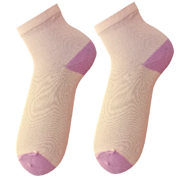 Ankle socks powder pink with purple