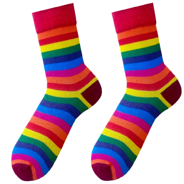 Skarpetki tęczowe w kolorowe paski