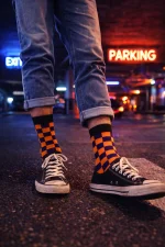 Fioletowo-pomarańczowa Krata - obrazek 4