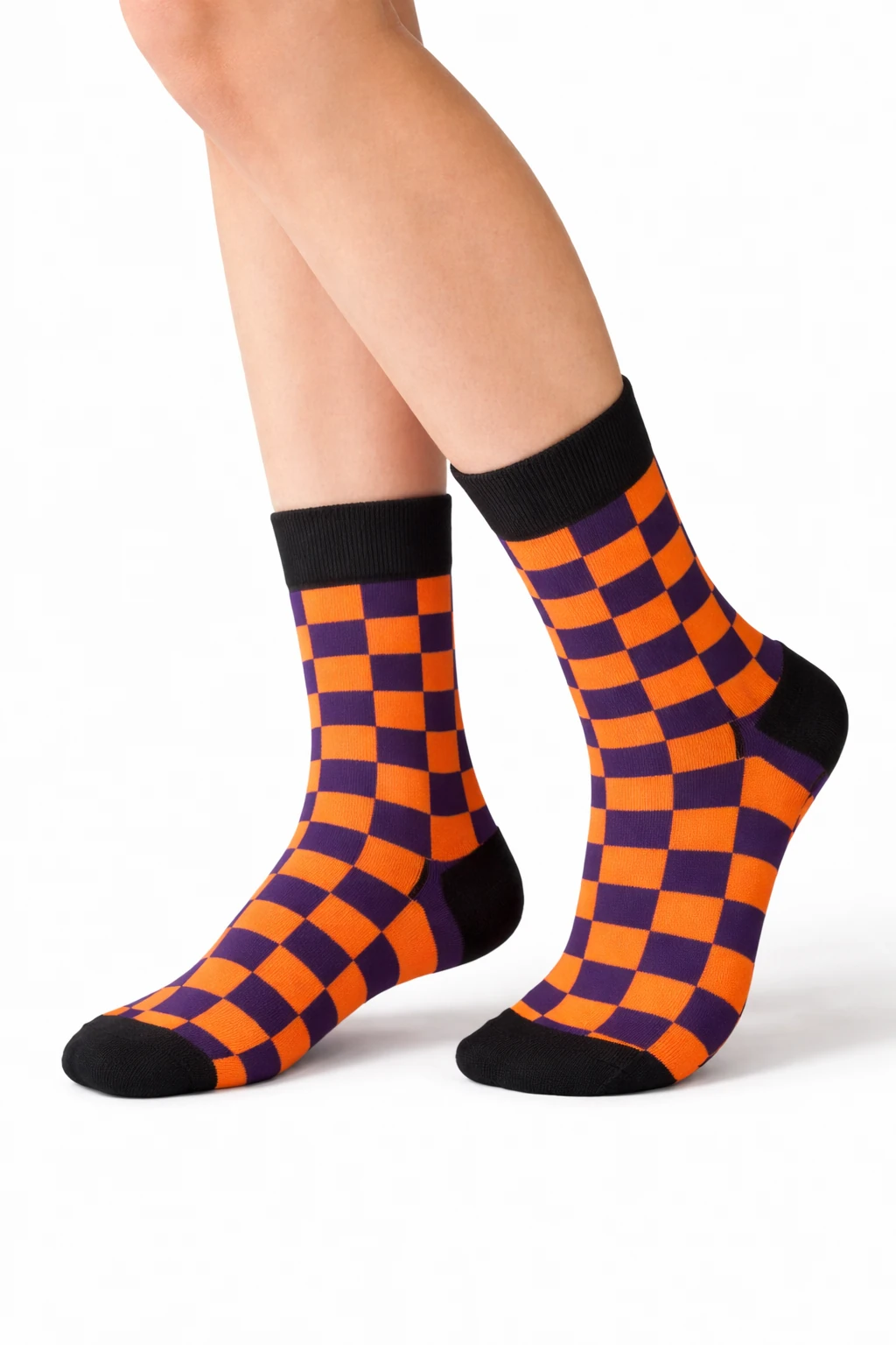 Damskie Fioletowo-pomarańczowa Kratka - obrazek 1