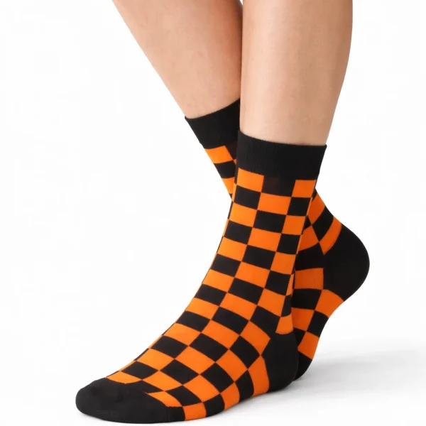 Czarno-pomarańczowa Kratka