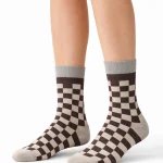 Brązowo-beżowa Kratka