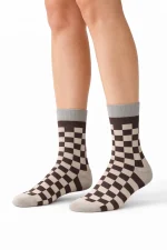 Brązowo-beżowa Kratka