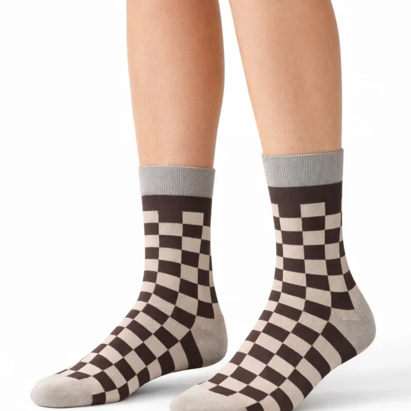 Brązowo-beżowa Kratka